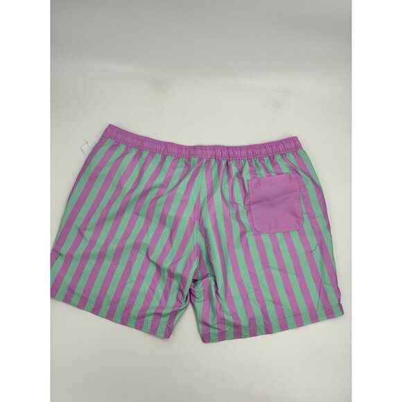 Mad Engine Mens Swim Trunks Size 2XL Pink Blue Stripe Summer Beachwear - Picture 6 of 6